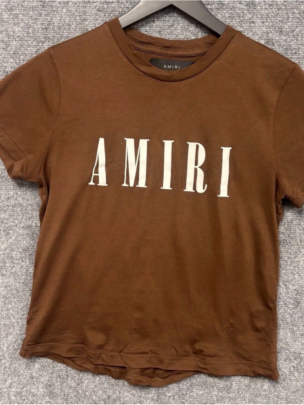 wmns amiri womans brown logo Tee size XS